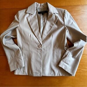 Prague contemporary M 100% leather off-white jacket blazer